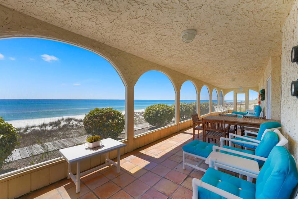 High Point South - Beachfront Home with Ocean Views, Spacious Deck & Fireplace House in Miramar Beach