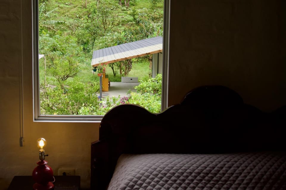 Bed, Bedroom, Garden view
