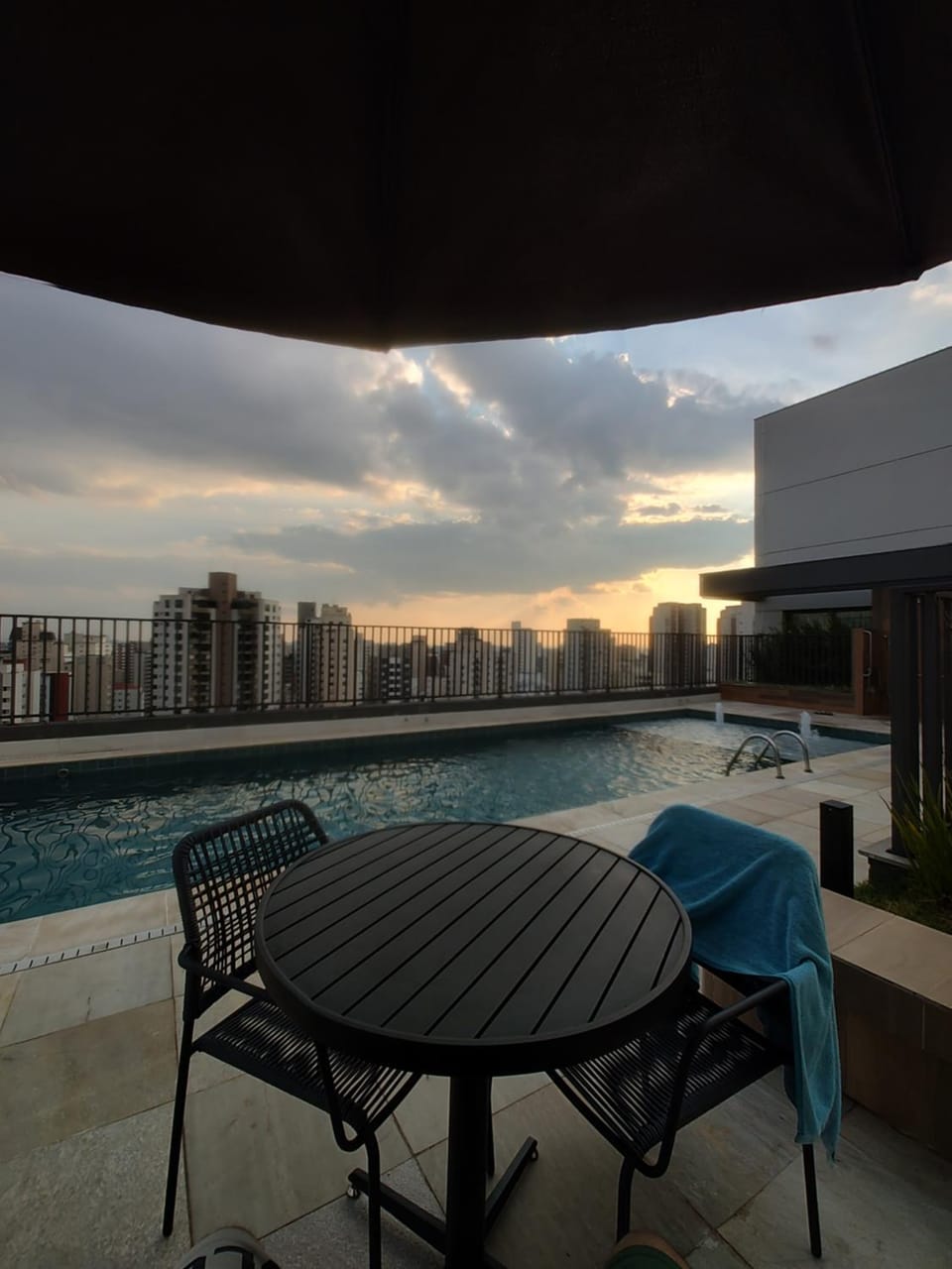 Day, Natural landscape, Pool view, Swimming pool, Sunset, sunbed