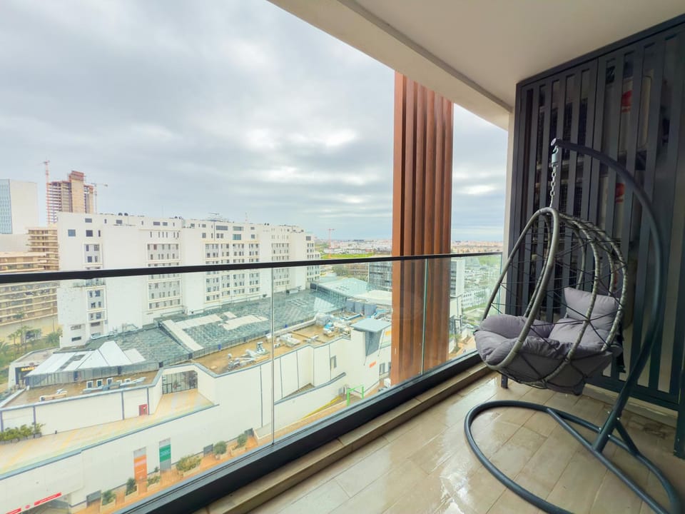 Bird's eye view, Balcony/Terrace, Living room, City view