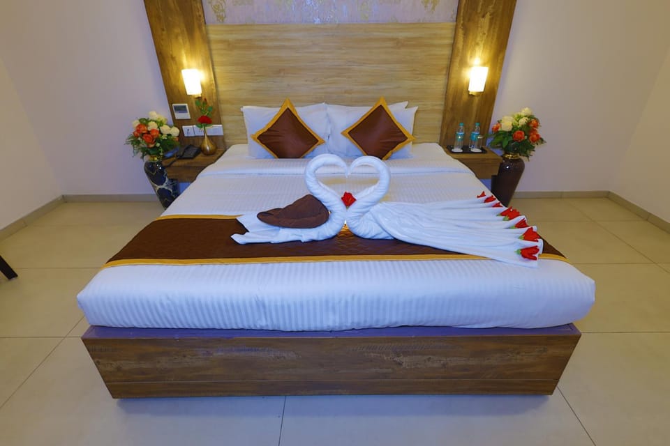 Bed, towels