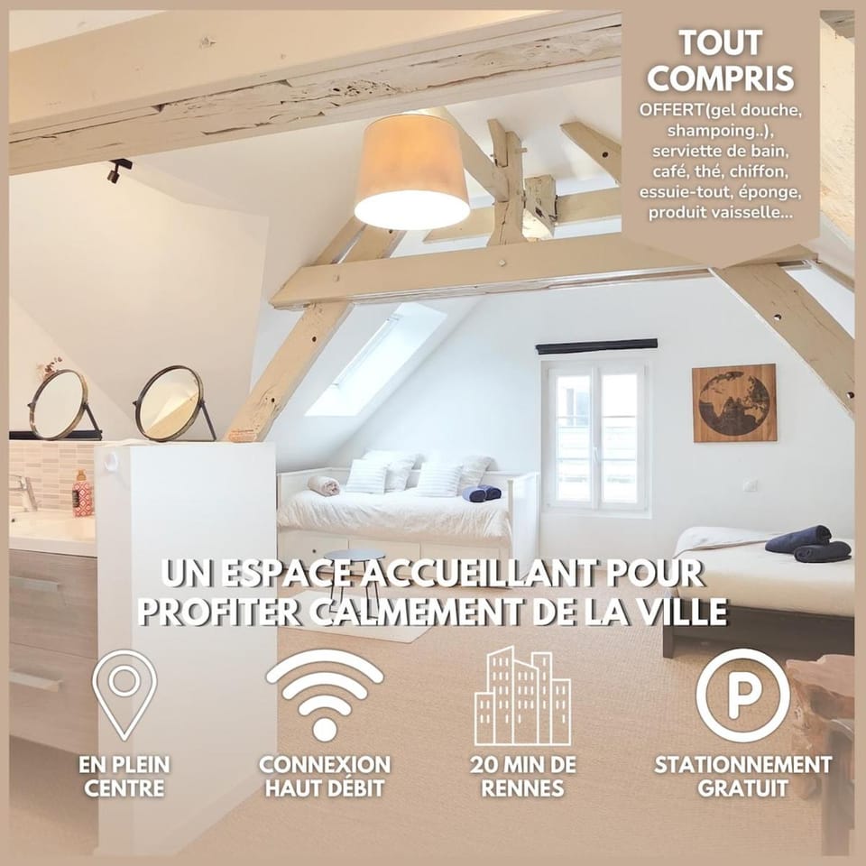 Le Noisetier, Parking, Calme, 20 min Rennes Apartment in Brittany