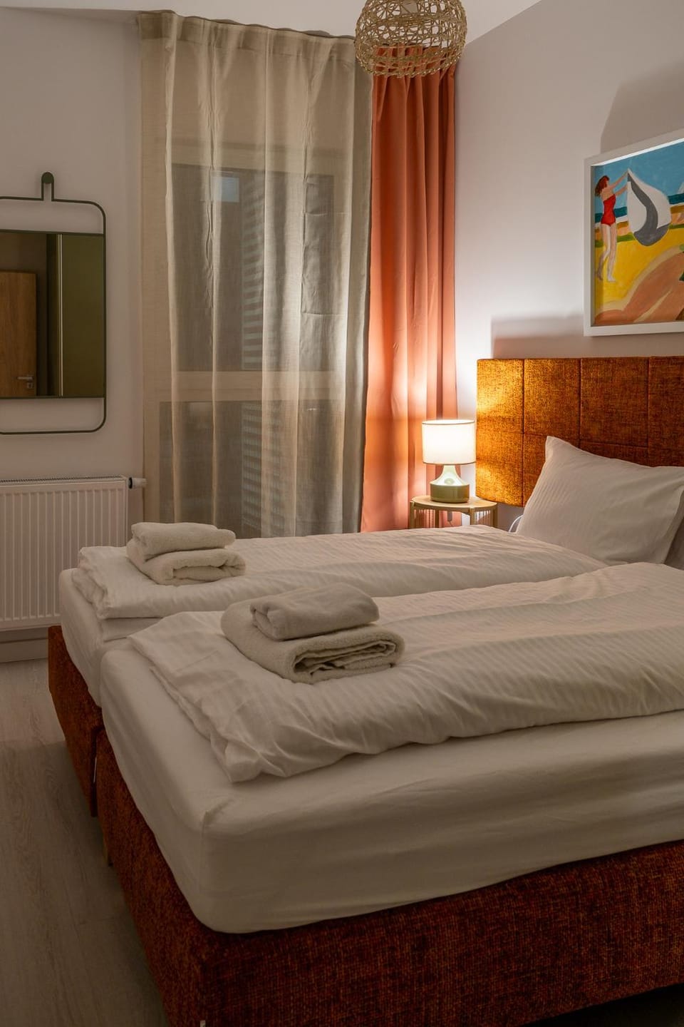 Bed, Photo of the whole room, Bedroom, towels, wardrobe