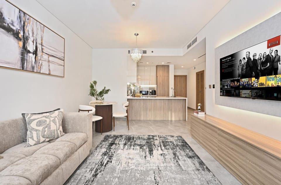 Curated High Floor 1BR-Sofa Bed Water View Peninsula 1 Apartment in Dubai
