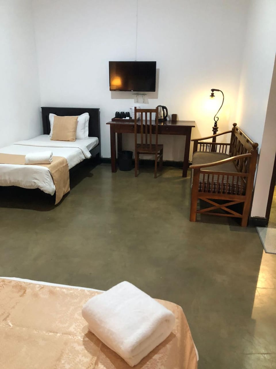 Bed, Living room, Seating area, Bedroom