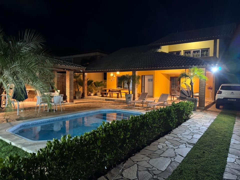 Property building, Night, Garden, Pool view