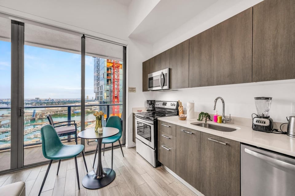 City view, Sea view, kitchen