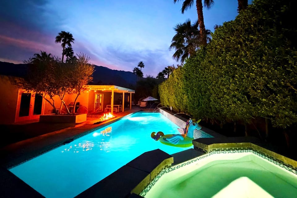 Night, Natural landscape, Mountain view, Pool view, Swimming pool