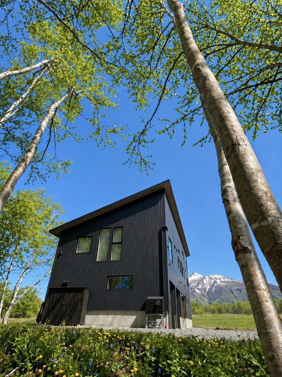 Property building, Spring, Day, Natural landscape, Mountain view