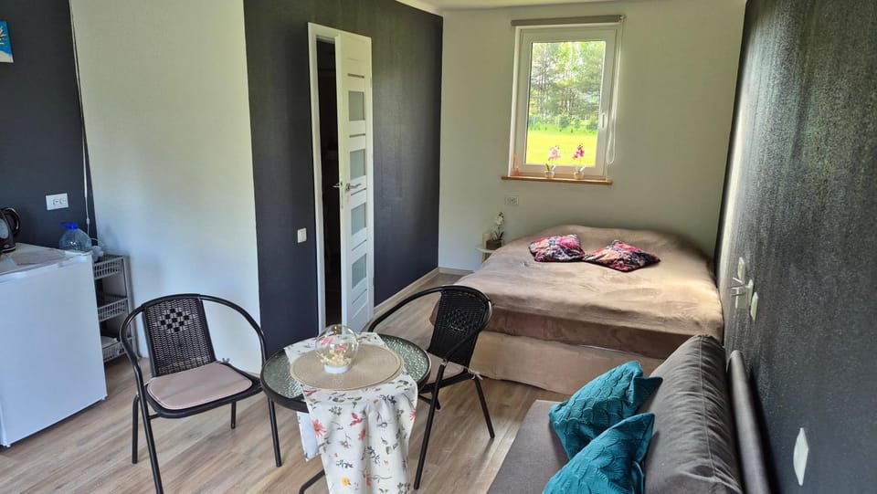 Bed, Living room, Seating area, Dining area, Bedroom