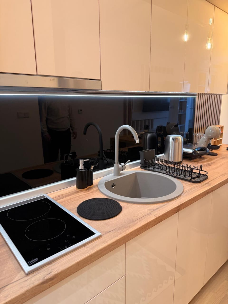 Coffee/tea facilities, Kitchen or kitchenette, minibar, stove