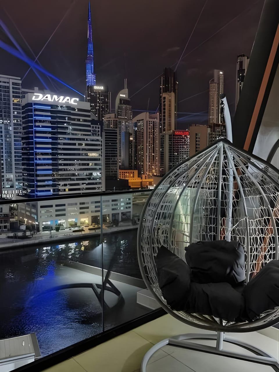 Seating area, City view