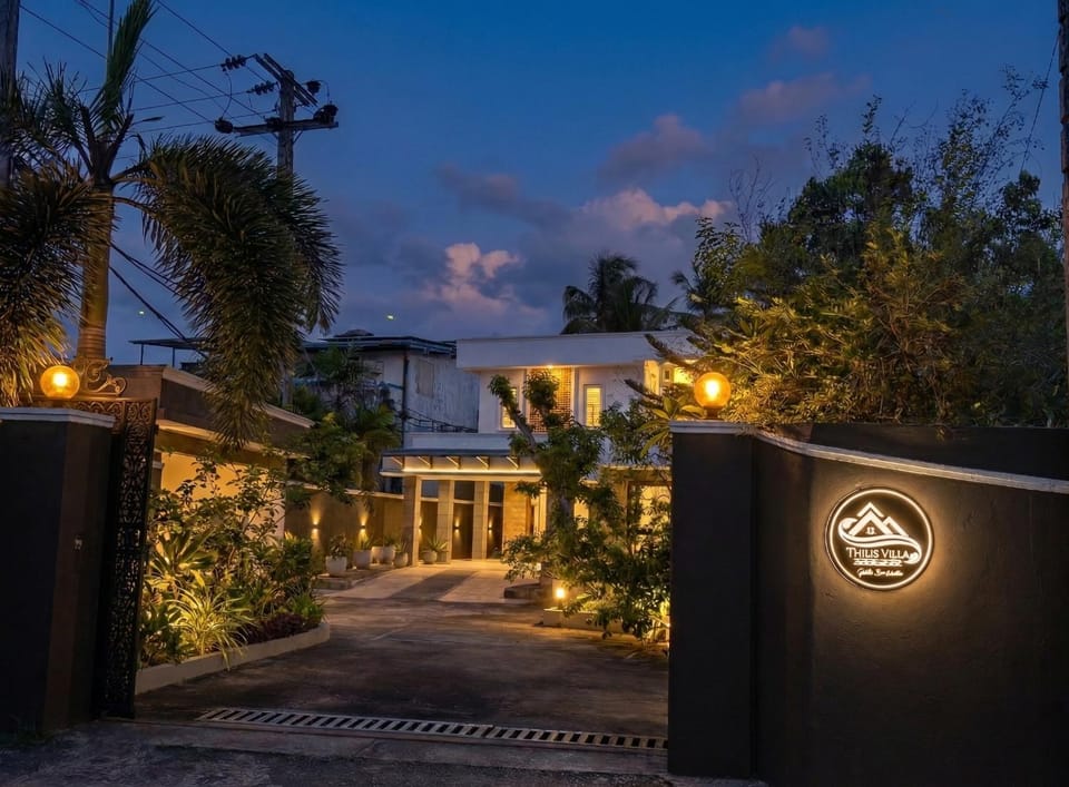 Property building, Night, Garden, Garden view