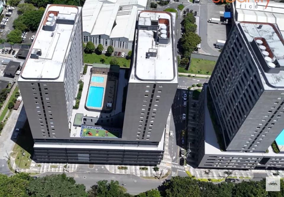 Property building, Bird's eye view, Pool view, Swimming pool