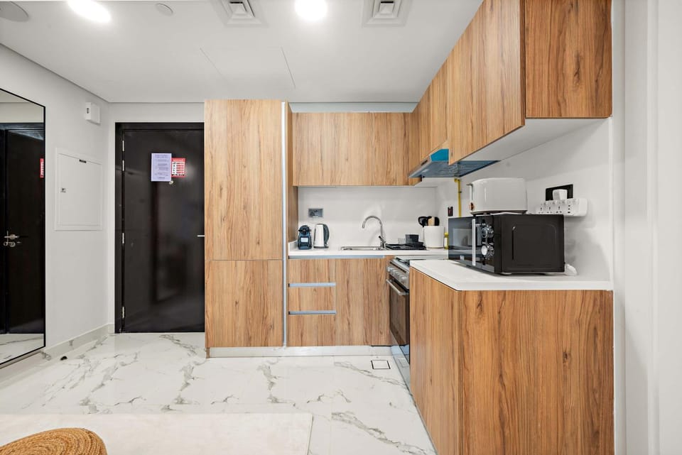 Kitchen or kitchenette, oven, stove, toaster