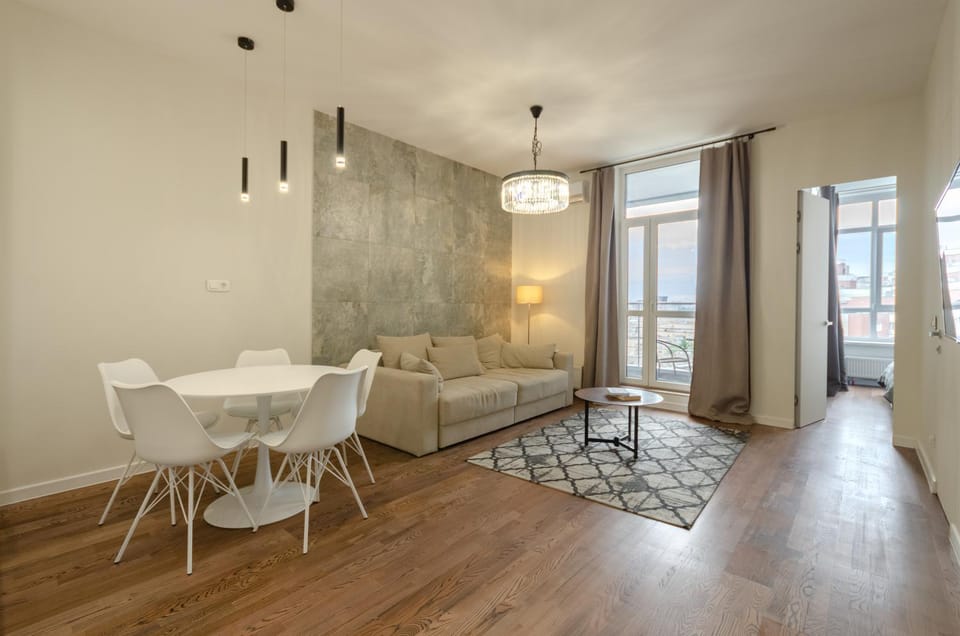 Living room, Seating area, Dining area, air conditioner