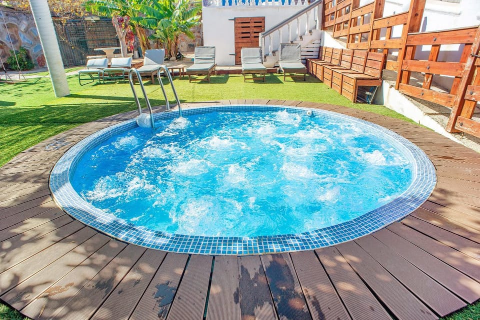 Property building, Living room, Swimming pool
