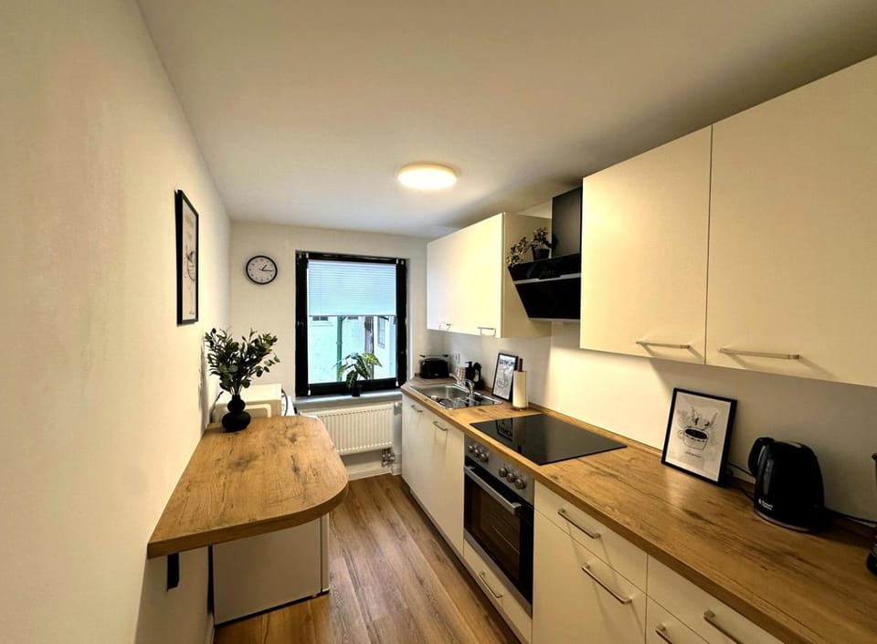 Kitchen or kitchenette, stove, toaster