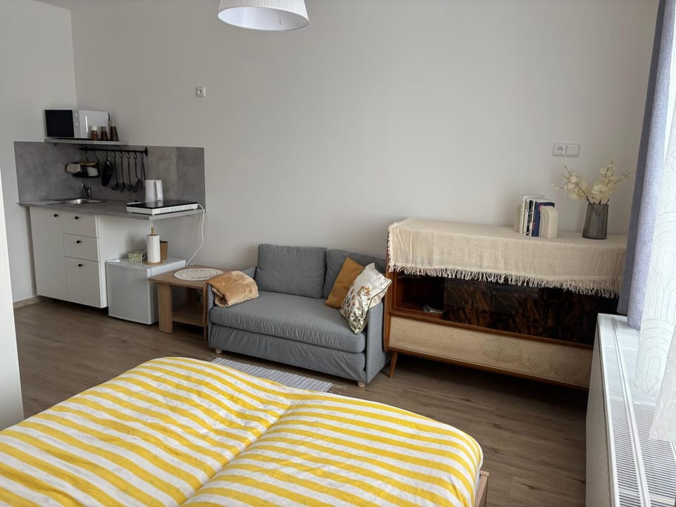 Coffee/tea facilities, Kitchen or kitchenette, Photo of the whole room, Seating area