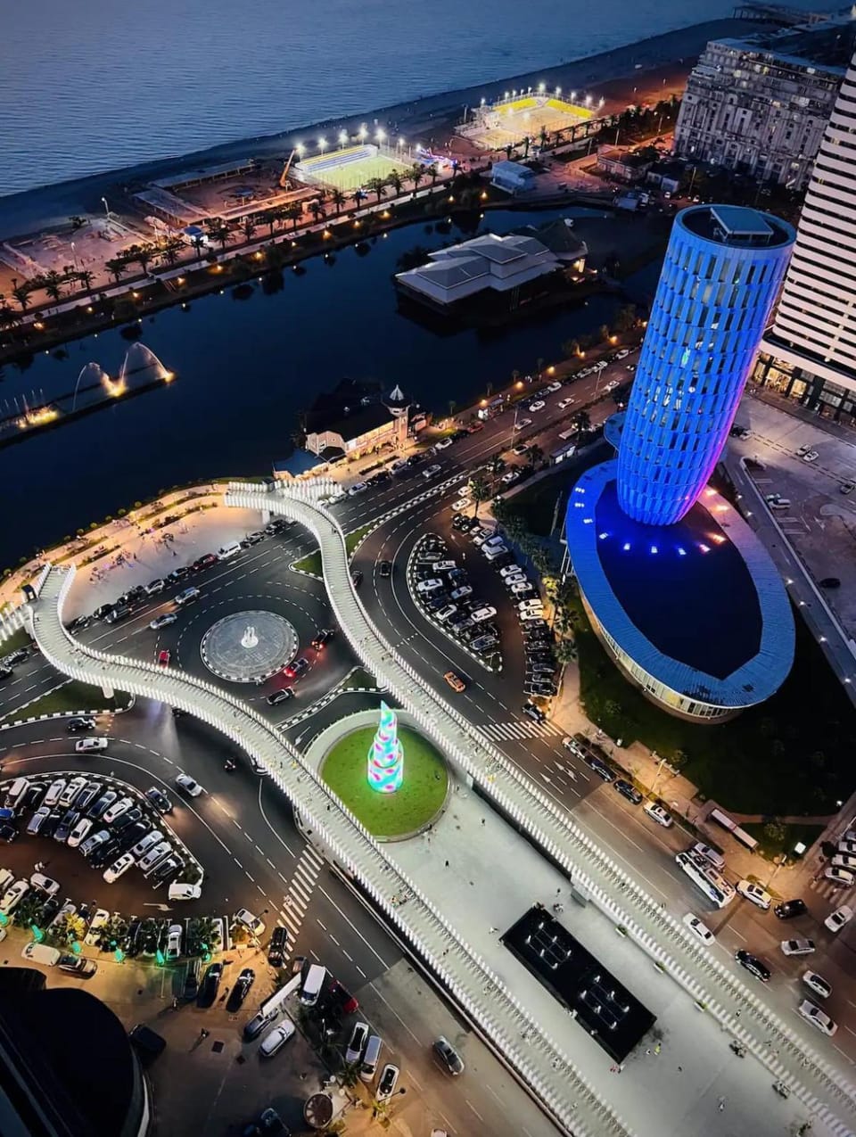 Night, Bird's eye view, Evening entertainment, City view, Sea view