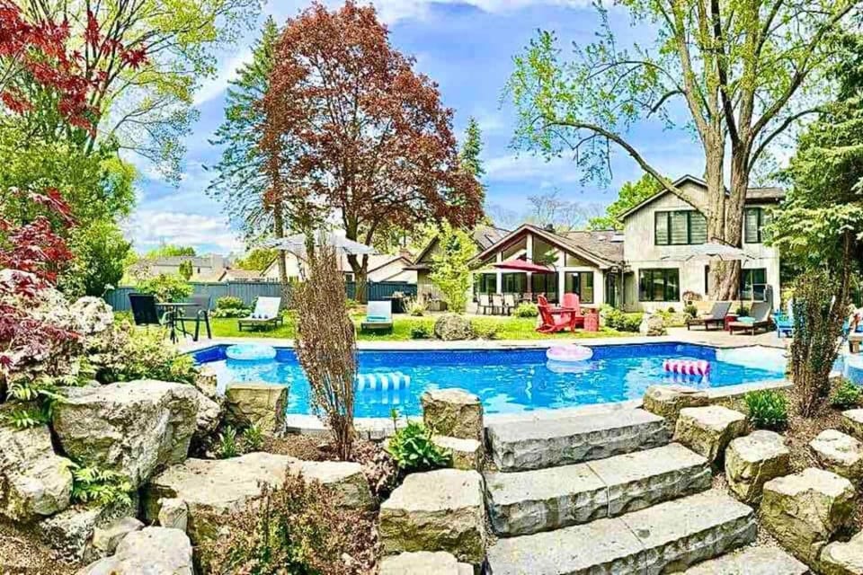 Natural landscape, Garden, Pool view, Swimming pool