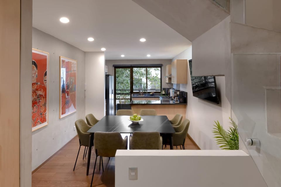 Architectural Condesa Home Indoor-Outdoor Living House in Mexico City