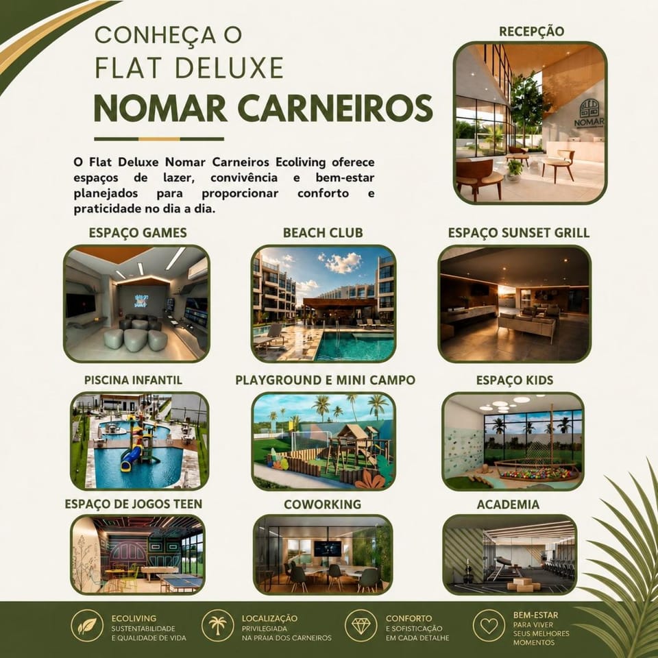 Praia dos Carneiros Flat Deluxe Nomar Ecoliving Réveillon pé na areia Apartment in Tamandaré