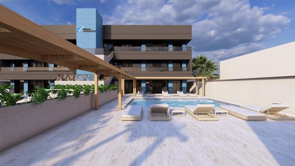 Property building, Day, Balcony/Terrace, Pool view, Swimming pool, sunbed