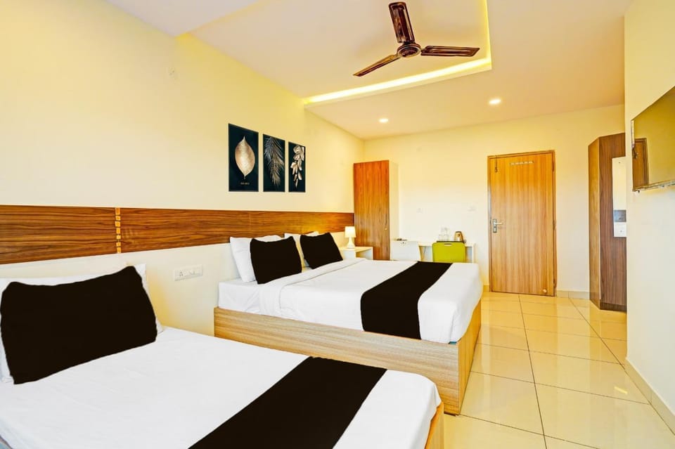 Bed, TV and multimedia, Living room, Photo of the whole room, Seating area, Bedroom, fireplace, air conditioner