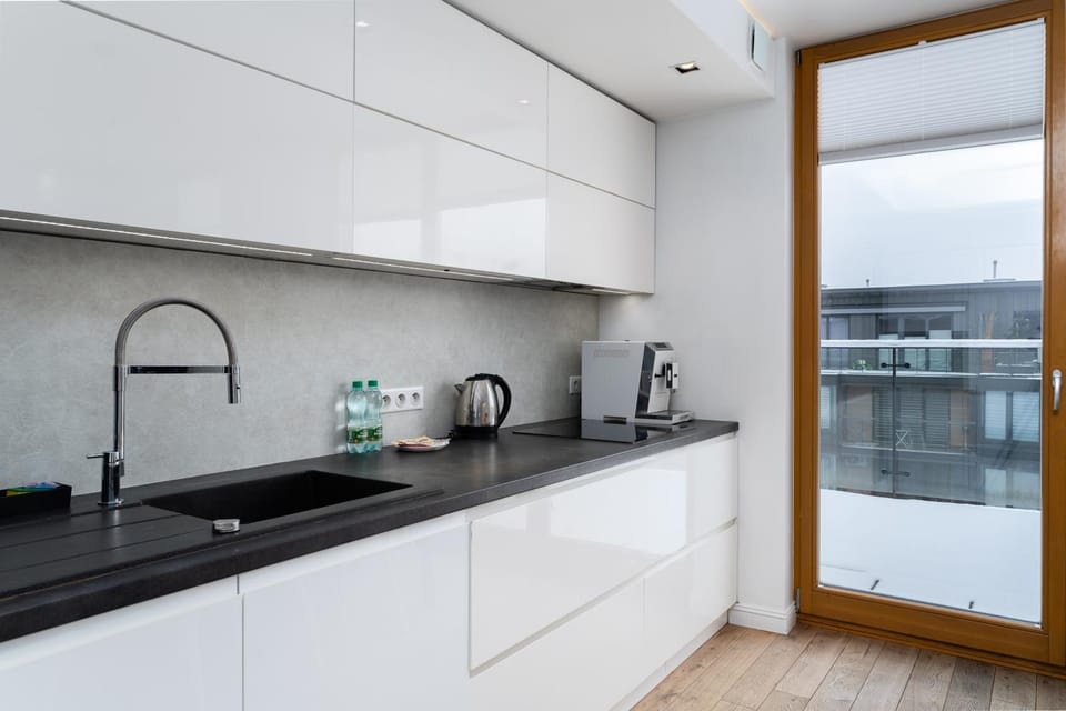 Kitchen or kitchenette, dishwasher, stove
