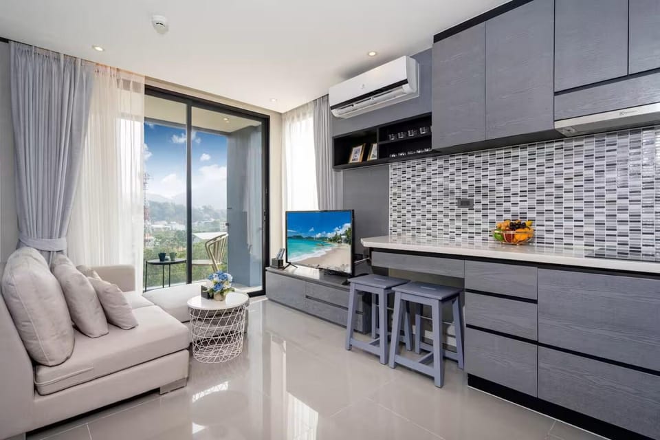 Living room, kitchen