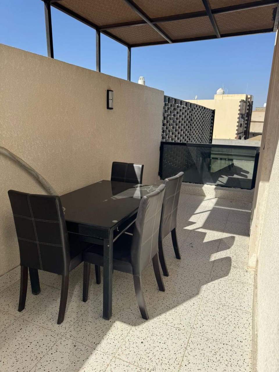 Patio, Day, View (from property/room), Balcony/Terrace, Living room, Seating area, Dining area
