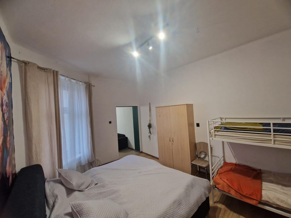 Bed, Photo of the whole room, Bedroom, bunk bed, wardrobe