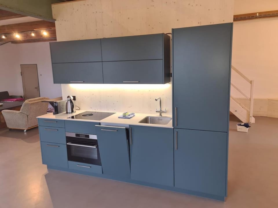 Kitchen or kitchenette, dishwasher, oven, stove