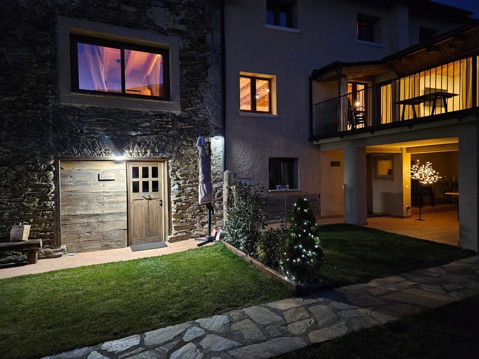 Property building, Night, Garden, Garden, Garden view