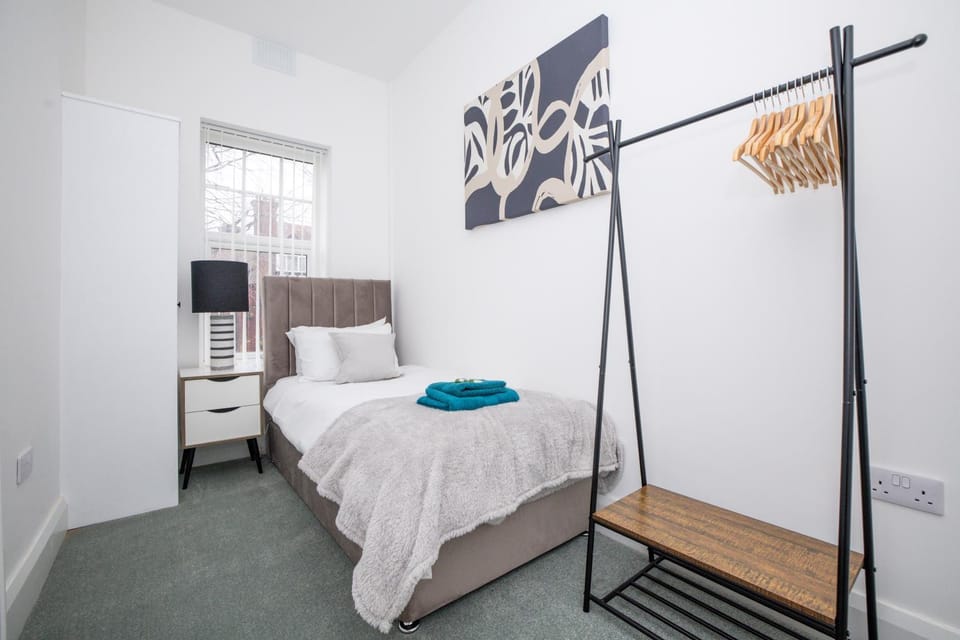 Bed, Photo of the whole room, Bedroom, towels, wardrobe