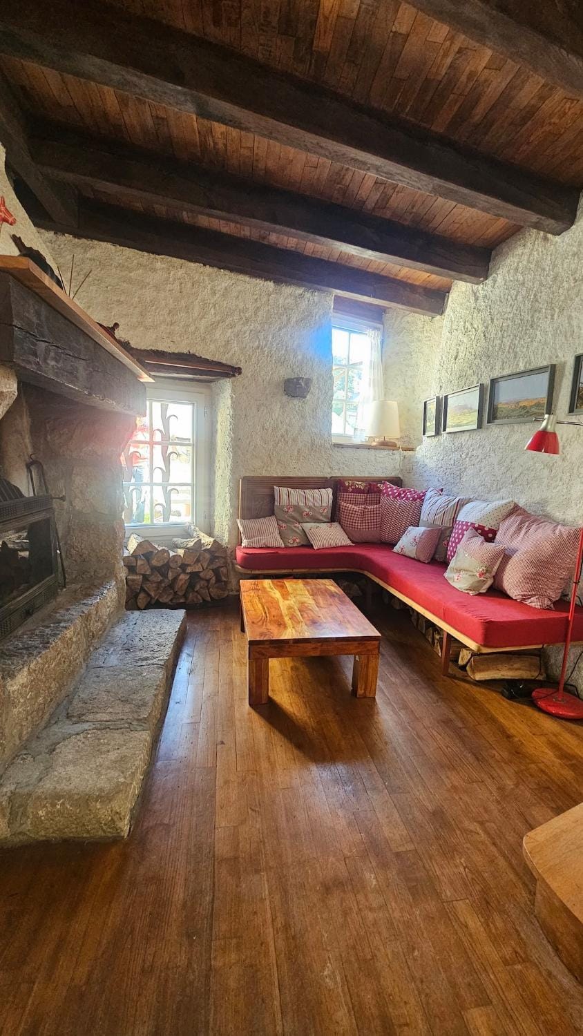 Living room, fireplace