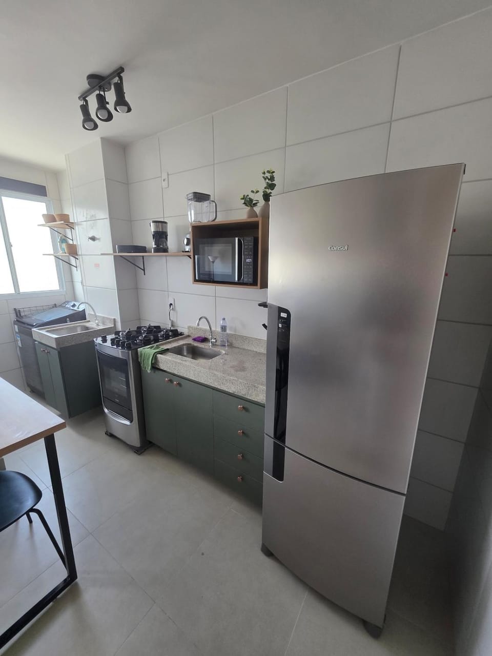Kitchen or kitchenette, oven, stove