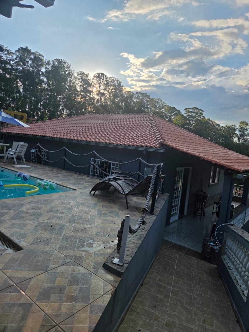 Property building, Pool view, Swimming pool, sunbed