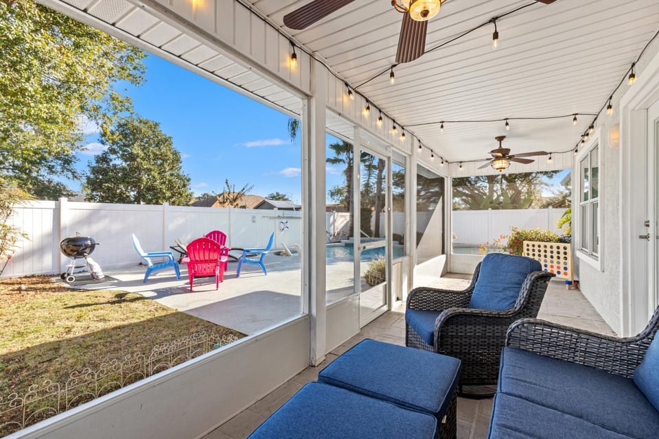 Patio, BBQ facilities, Seating area, Pool view, Swimming pool