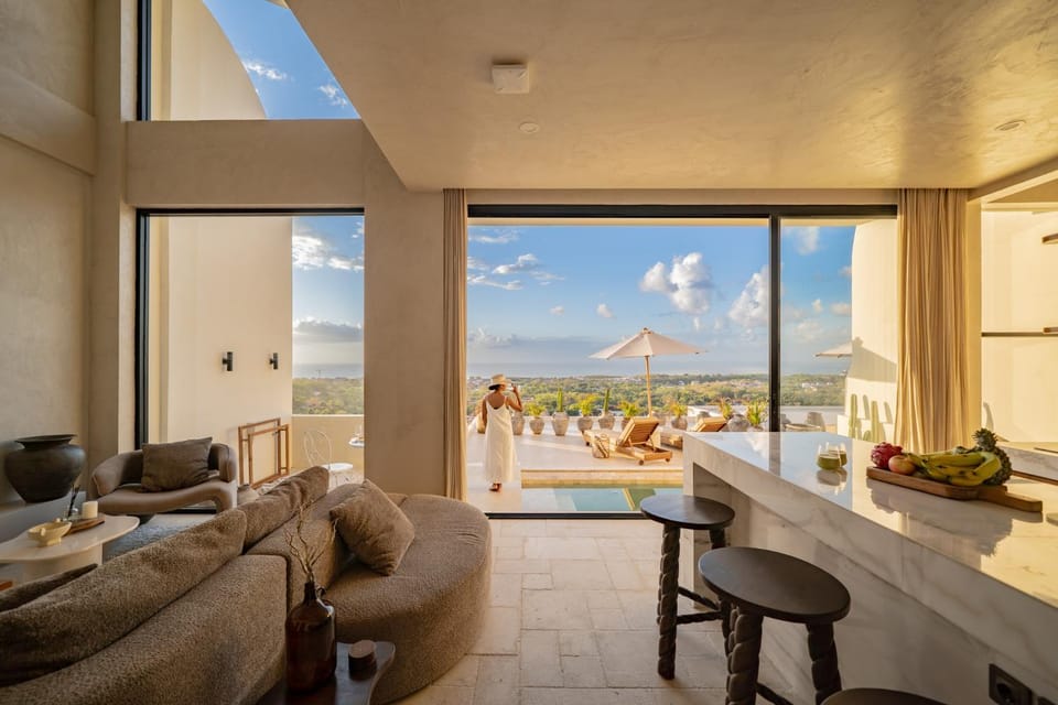 Living room, Seating area, Dining area, Sea view