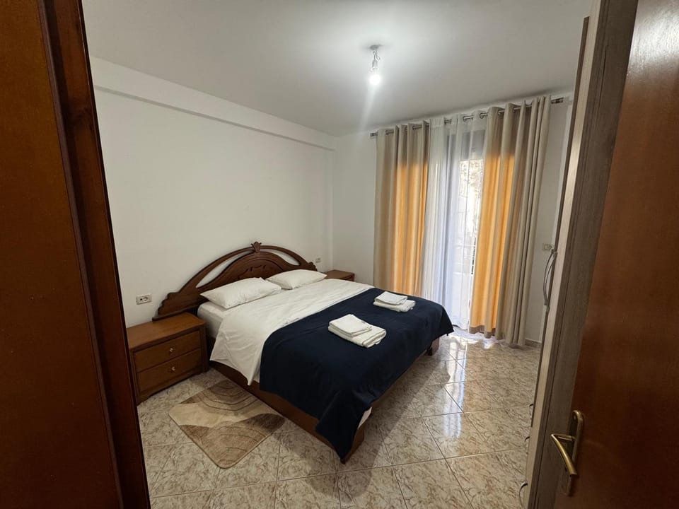 Bed, Photo of the whole room, Bedroom, towels, wardrobe