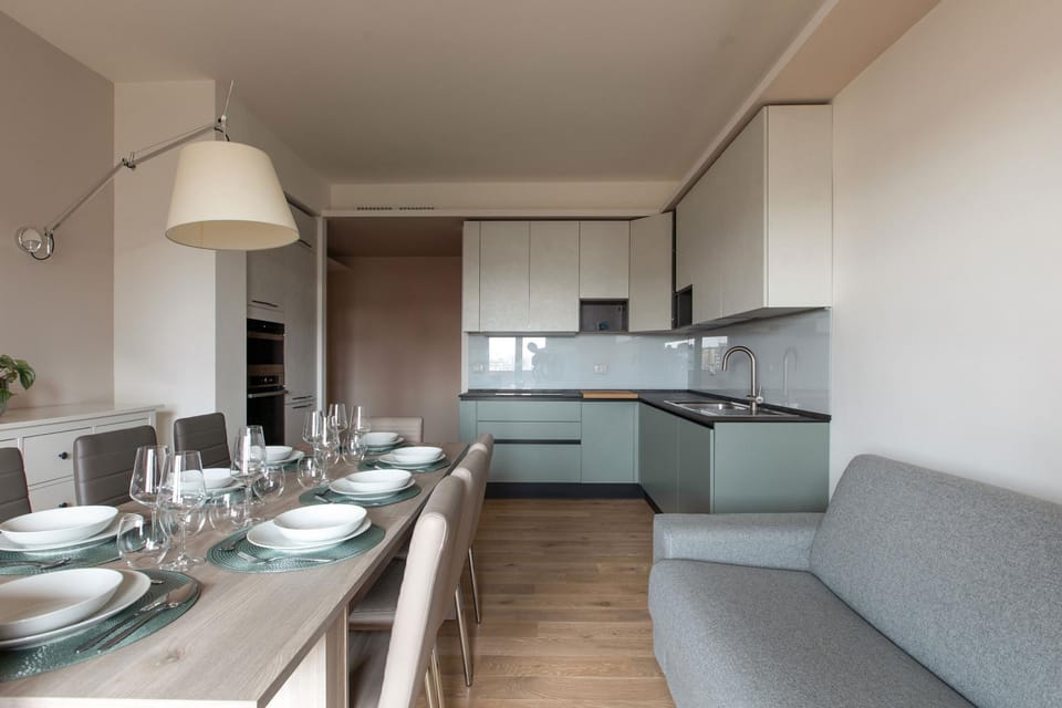 Kitchen or kitchenette, Living room, Dining area