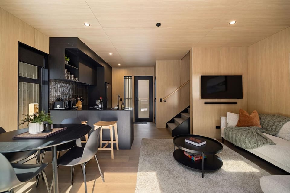 Kitchen or kitchenette, Living room, Dining area