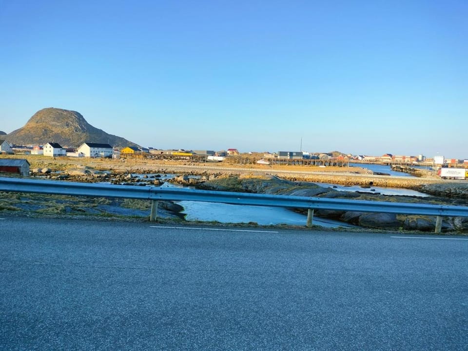 House on beautiful Værøy, mountains and sea outside the window House in Lofoten