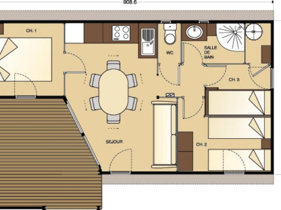 Chalet 4 pièces avec terrasse, jusqu'à 7 personnes - API-1-52-1424 Campground/ 
RV Resort in Occitanie