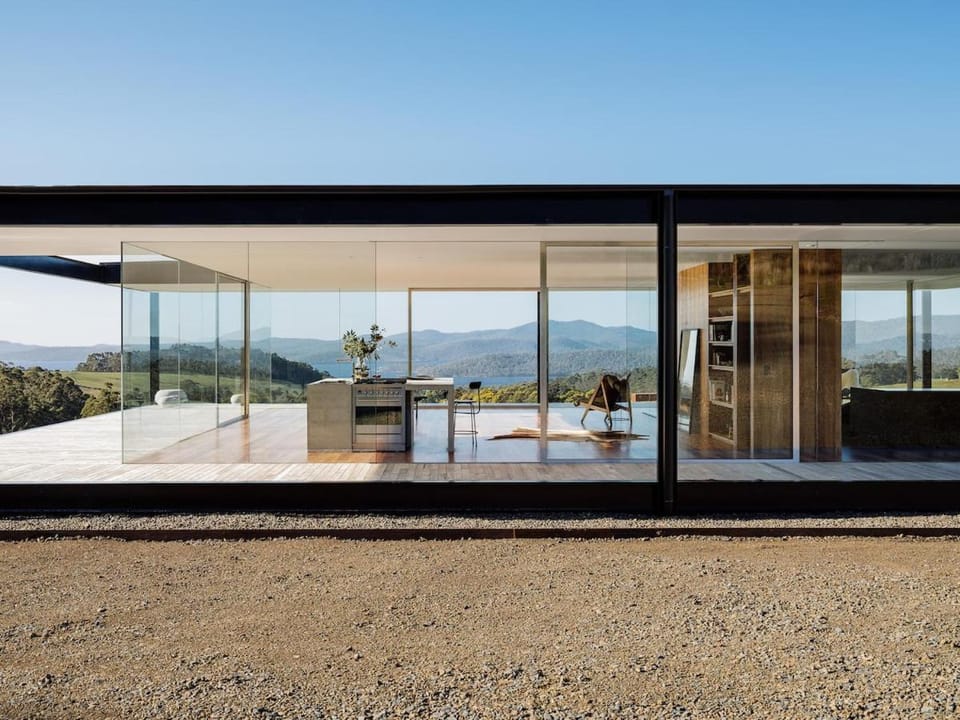 Triptych - The Glass House House in Tasmania
