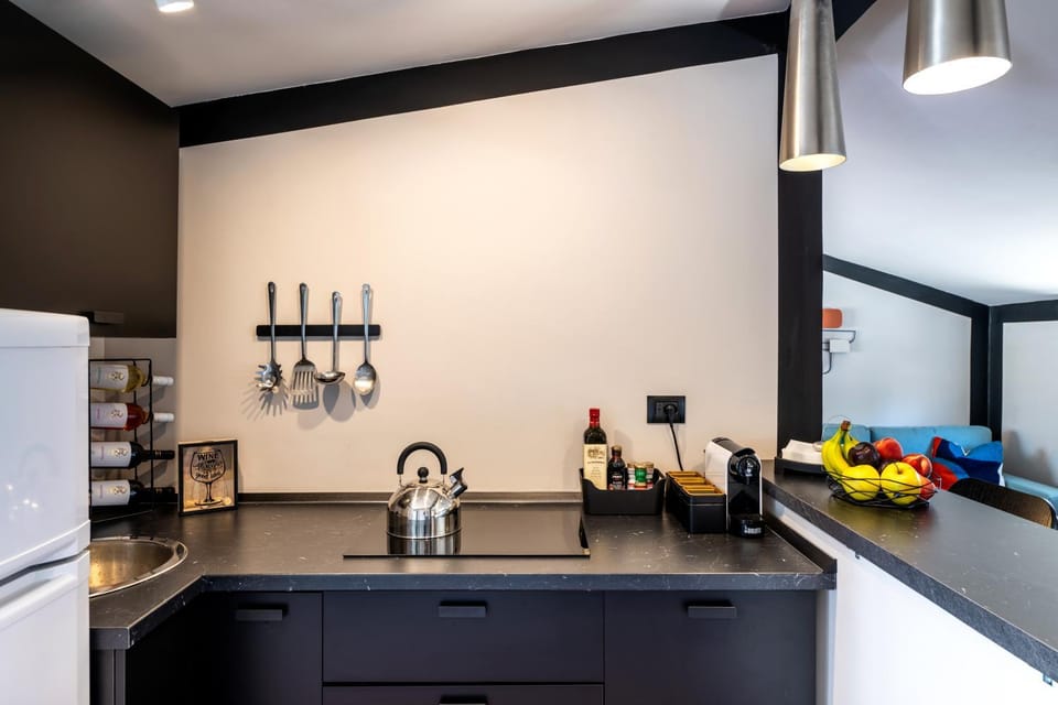 Coffee/tea facilities, Kitchen or kitchenette, minibar, oven, stove