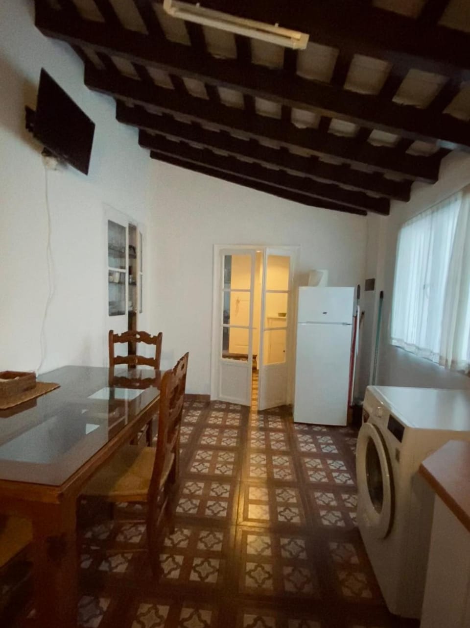 Seating area, Dining area, washing machine, dryer