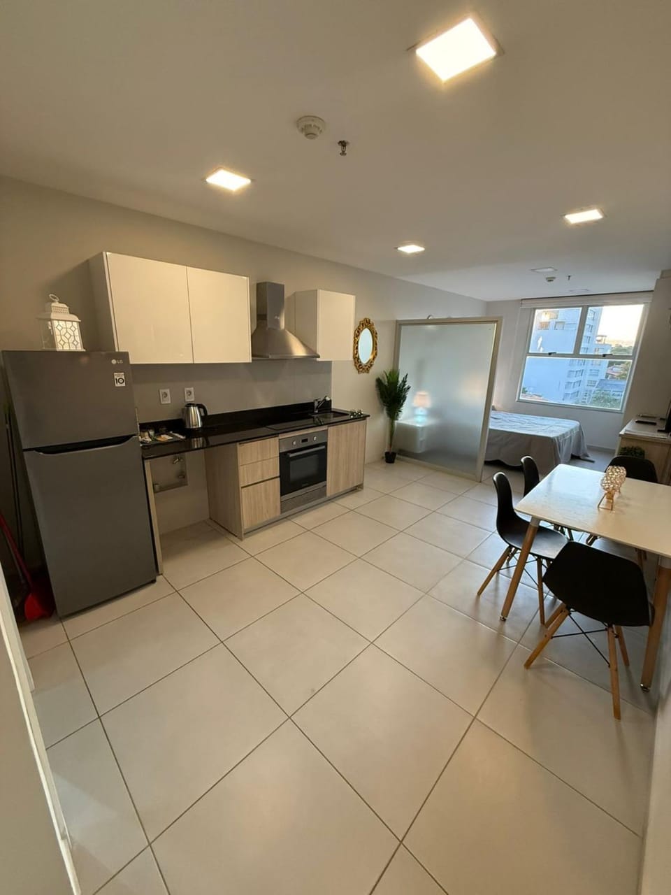 Dining area, oven, kitchen